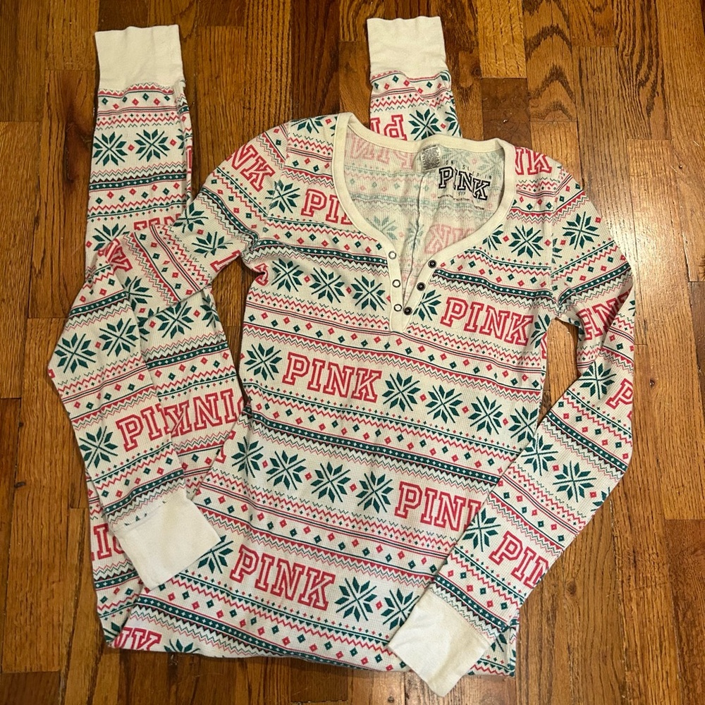 Pink Victoria Secret Thermal Onesie